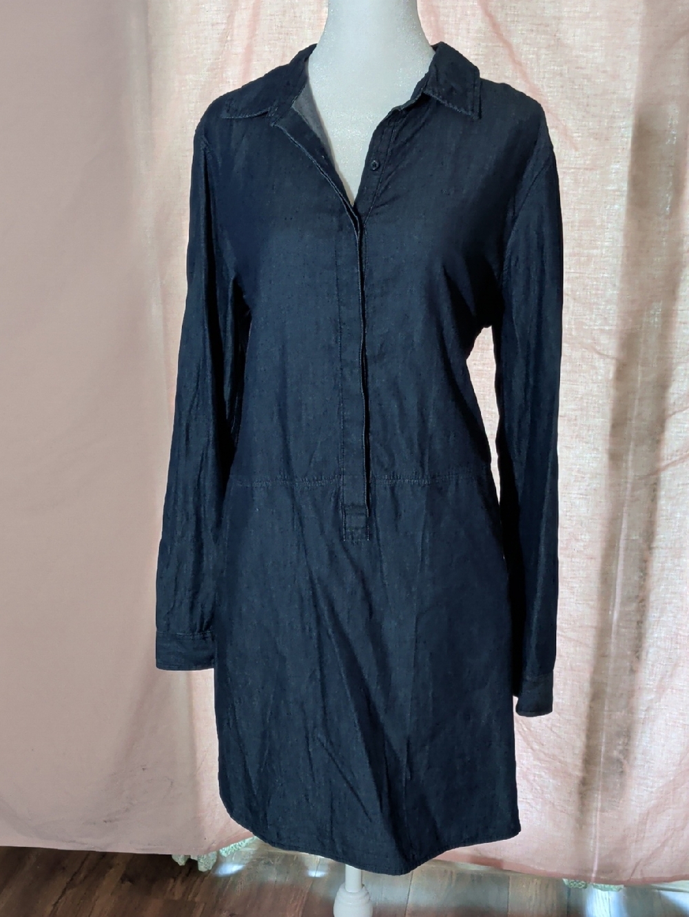 Joe Fresh Navy Long-Sleeve Shirt Dress